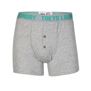 Mens Tokyo Laundry Kennedy Boxer Shorts in Lt Grey Marl / Black