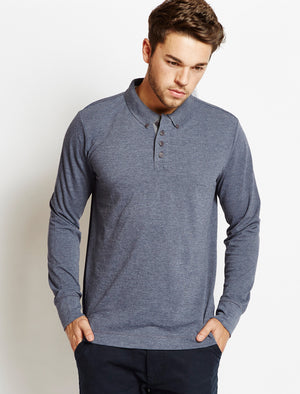 Tokyo Laundry Lowell long sleeved polo in grey