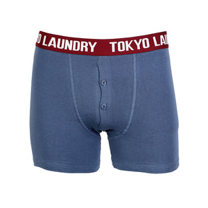 Manson (2 Pack) Boxer Shorts Set in Dark Denim / Light Grey Marl - Tokyo Laundry