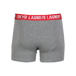 Manson (2 Pack) Boxer Shorts Set in Mid Grey Marl / Petrol Blue - Tokyo Laundry