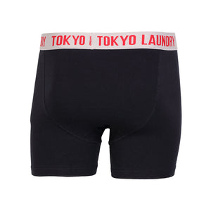 Manson (2 Pack) Boxer Shorts Set in Dark Navy / Tokyo Red - Tokyo Laundry