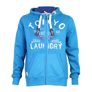 Tokyo Laundry Saba zip up hooded sweatshirt in blue