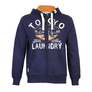 Tokyo Laundry Saba zip up hooded sweatshirt in navy