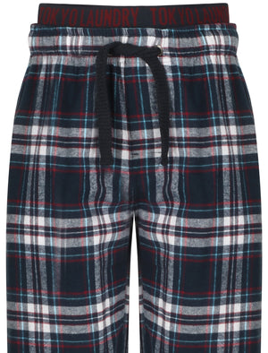 Zermatt Brushed Flannel Checked Lounge Pants in Black Iris - Tokyo Laundry