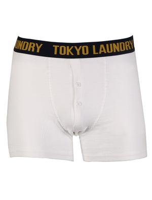 Kennedy (2 Pack) Boxer Shorts Set in Midnight Blue / Optic White - Tokyo Laundry