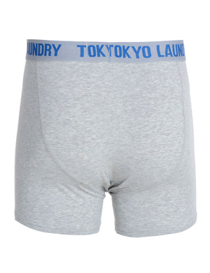 West Hawk (2 Pack) Boxer Shorts Set in Regatta Blue / Light Grey Marl - Tokyo Laundry