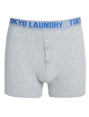 West Hawk (2 Pack) Boxer Shorts Set in Regatta Blue / Light Grey Marl - Tokyo Laundry