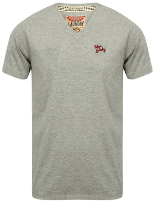 Essential V-Neck T-Shirt in Light Grey Marl - Tokyo Laundry