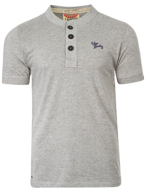 Essential Henley T-Shirt in Light Grey Marl - Tokyo Laundry