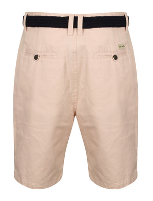 Nevado Cotton Chino Shorts with Belt in Pastel Pink - Tokyo Laundry