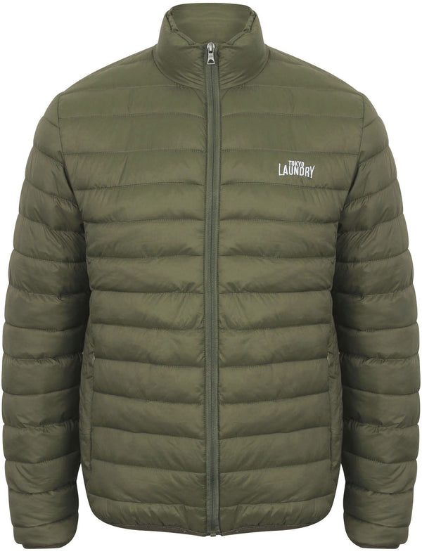 Tabor Quilted Puffer Jacket in Thyme Green - Tokyo Laundry
