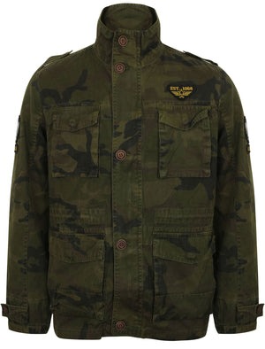 Pendennis Camo Print Military Jacket in Khaki - Tokyo Laundry