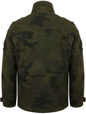 Pendennis Camo Print Military Jacket in Khaki - Tokyo Laundry