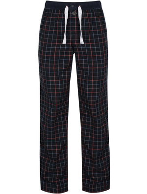 Golford Grid Print Cotton Lounge Pants in Red Check - Tokyo Laundry