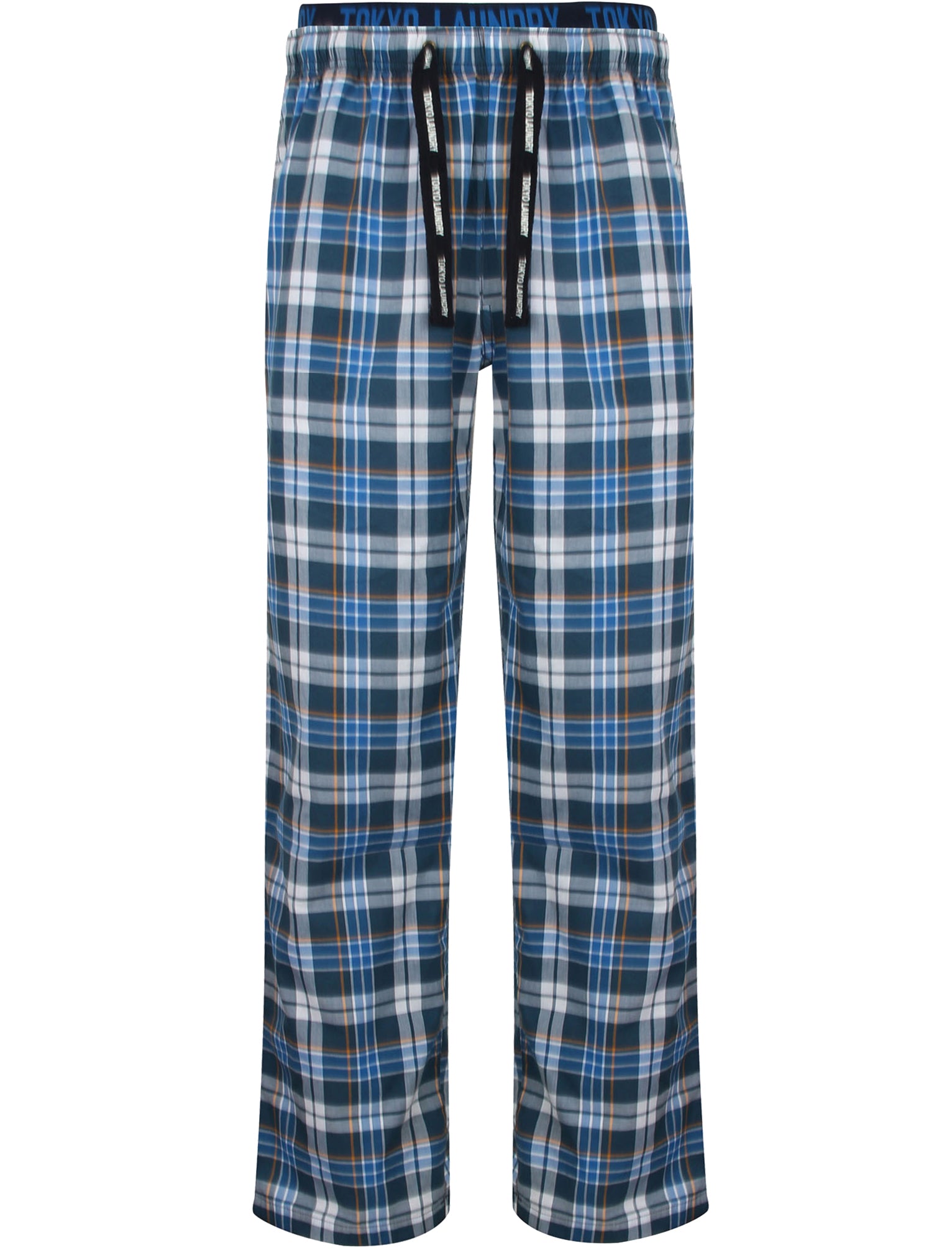 Golding Checked Print Cotton Lounge Pants in Blue Tokyo Laundry