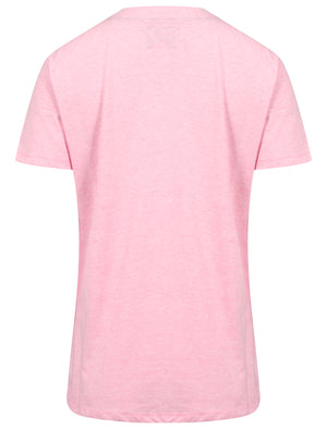 Irene Foil Motif T-Shirt in Baby Pink Marl - Tokyo Laundry