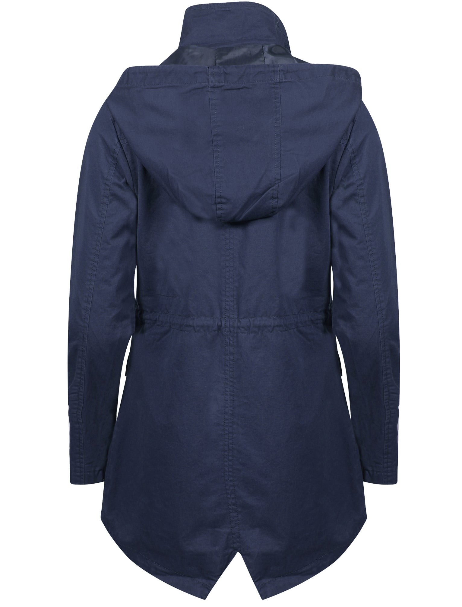 Latitude Cotton Twill Parka Jacket In Navy Tokyo Laundry