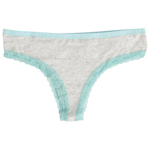 Aubree (3 Pack) High Leg Lace Knickers In Turq / Grey / Blue - Tokyo Laundry