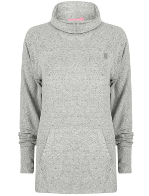 Celanna Funnel Neck Pullover Hoodie in Pale Grey - Tokyo Laundry Active