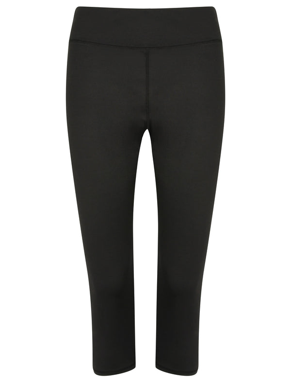 Honore Jersey Stretch Workout Capri Leggings in Black - Tokyo Laundry Active