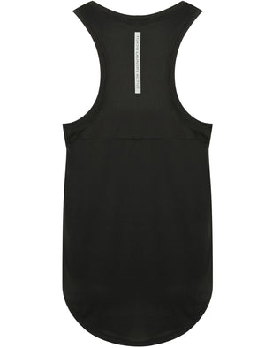 Mancuso 2 Perforated Racer Back Vest Top in Black - Tokyo Laundry Active