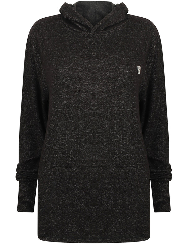 Capsure Brushed Jersey Knit Pullover Hoodie In Charcoal Grey Marl - Tokyo Laundry Active