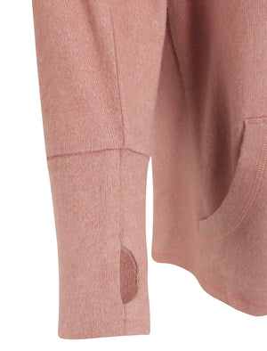 Capsure Brushed Jersey Knit Pullover Hoodie In Dusky Pink - Tokyo Laundry Active