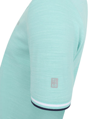 Hitch Cotton Polo Shirt with Racer Stripe Detail in Aqua Haze - Tokyo Laundry Active