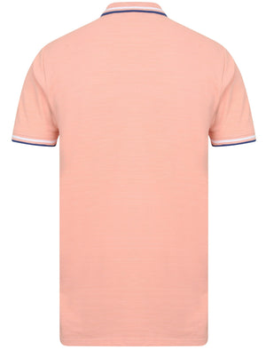 Hitch Cotton Polo Shirt with Racer Stripe Detail in Coral Cloud - Tokyo Laundry Active