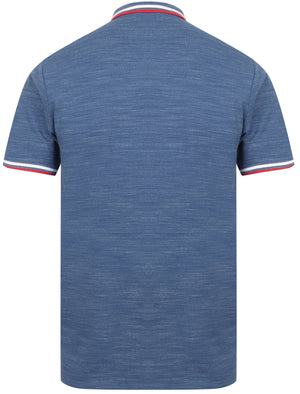 Hitch Cotton Polo Shirt with Racer Stripe Detail in Washed Blue - Tokyo Laundry Active