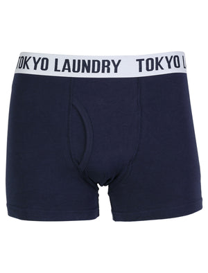 Adahy (2 Pack)  Boxer Shorts Set in Light Grey Marl / Eclipse Blue - Tokyo Laundry