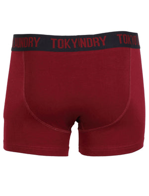 Adahy ( 2 Pack) Boxer Shorts Set in Mid Grey Marl / Oxblood  - Tokyo Laundry