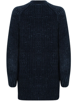 Adley Chenille Open Cardigan With Pockets In Navy - Tokyo Laundry