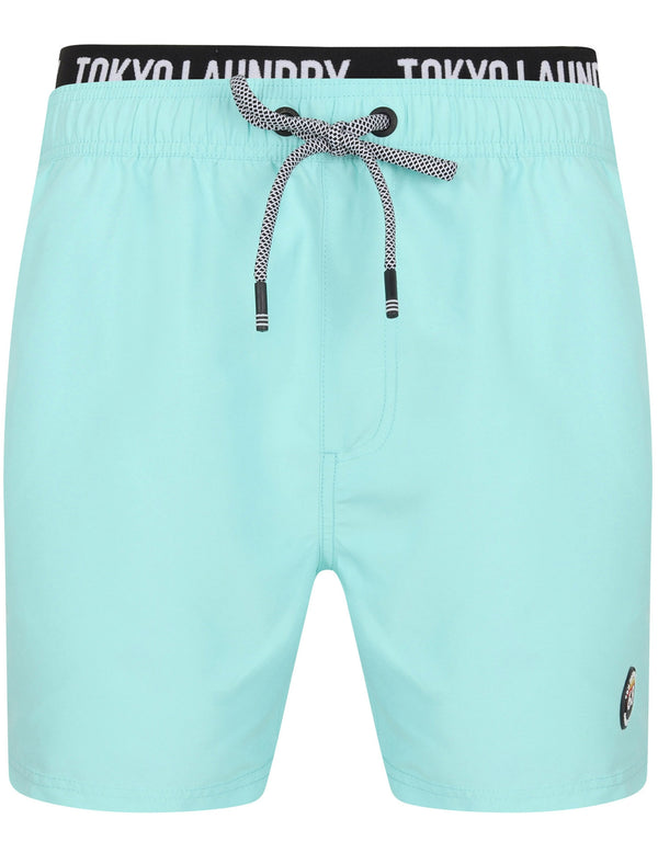 Ailani Swim Shorts with Plush Waistband Insert In Tibetan Blue - Tokyo Laundry