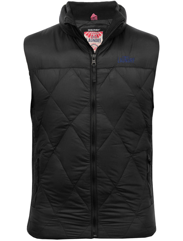 Airdrie Puffer Diamond Quilted Gilet in Black - Tokyo Laundry