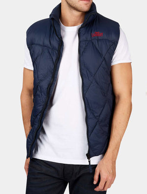 Airdrie Puffer Quilted Gilet in Midnight Blue - Tokyo Laundry