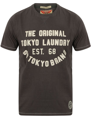 Alabama Cove Motif T-Shirt with Crew Neckline in Blackened Pearl - Tokyo Laundry