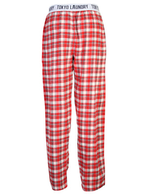 Men's brushed flannel checked red lounge bottoms - Tokyo Laundry