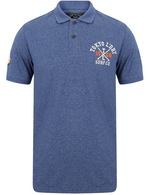 Albany Cove Applique Cotton Grindle Polo Shirt in Sodalite Blue - Tokyo Laundry