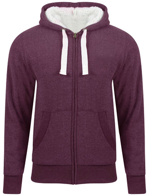 Alex Chunky Borg Lined Hoodie in Claret Marl- Tokyo Laundry