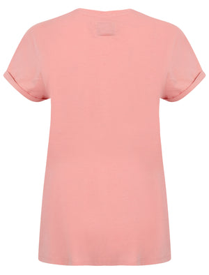 Milante Cotton T-Shirt with Turn-Up Sleeves In Brandied Apricot - Tokyo Laundry