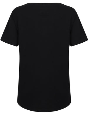 Womens Skyline Motif Cotton Jersey T-Shirt In Jet Black - Tokyo Laundry