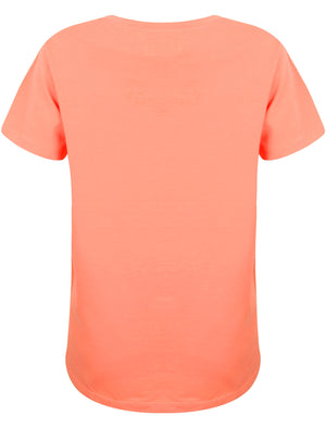 Womens Skyline Motif Cotton Jersey T-Shirt In Sweet Peach - Tokyo Laundry