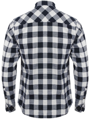 Alhambra Checked Flannel Shirt in White / Navy - Tokyo Laundry
