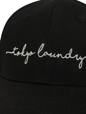 Alicia Embroidered Cotton Twill Cap In Black - Tokyo Laundry