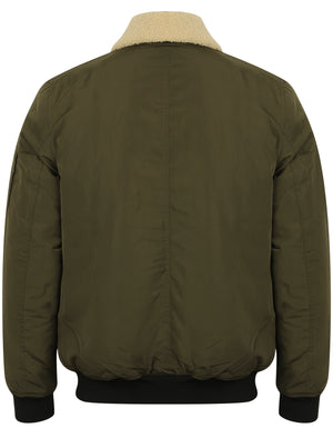 Allingham Bomber Jacket with Detachable Borg Collar in Amazon Khaki - Tokyo Laundry