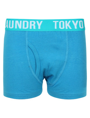 Boys Alton (2 Pack) Boxer Shorts Set In Mid Grey Marl / Blue - Tokyo Laundry Kids