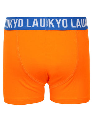 Boys Alton (2 Pack) Boxer Shorts Set In Vibrant Orange / Ocean - Tokyo Laundry Kids