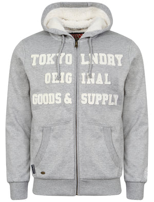 Amber Valley Borg Lined Hoodie in Mid Grey / Ivory Marl - Tokyo Laundry