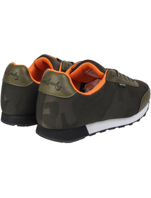 Ambush Camo Print Lace Up Trainers in Olive Green - Tokyo Laundry